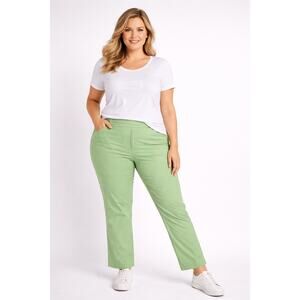 207 Blair Size 18 Pull-On Pants Green Stretch Elastic Waist Comfort Casual